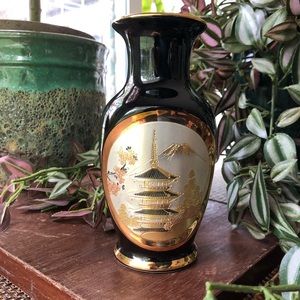 Bought in tokyo 24K gold edged vase